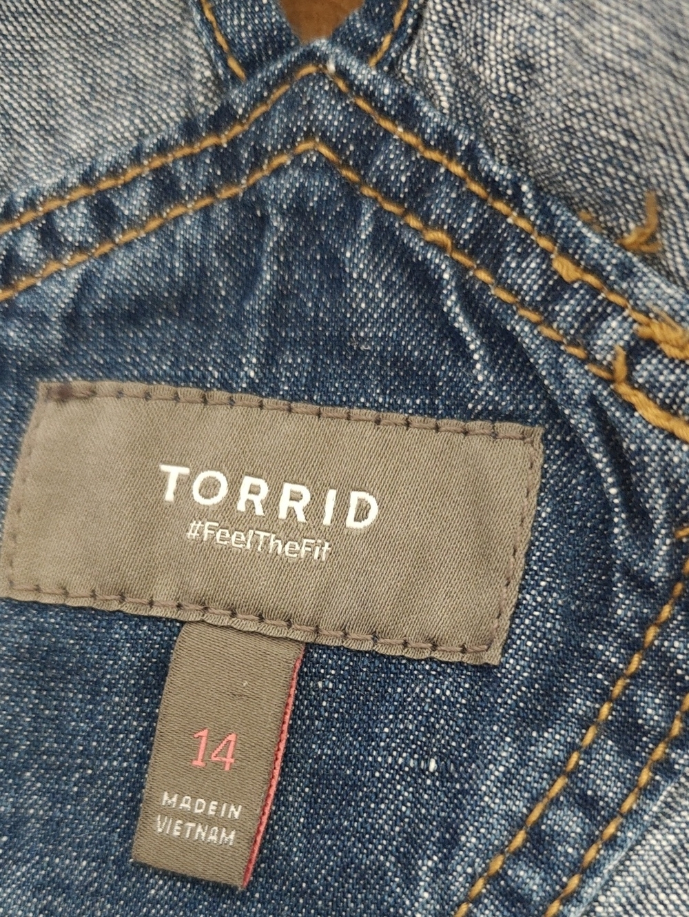 Torrid 14 Relaxed Denim Short Overalls Relaxed Fit Med Wash Cotton Linen Blend - Picture 5 of 6